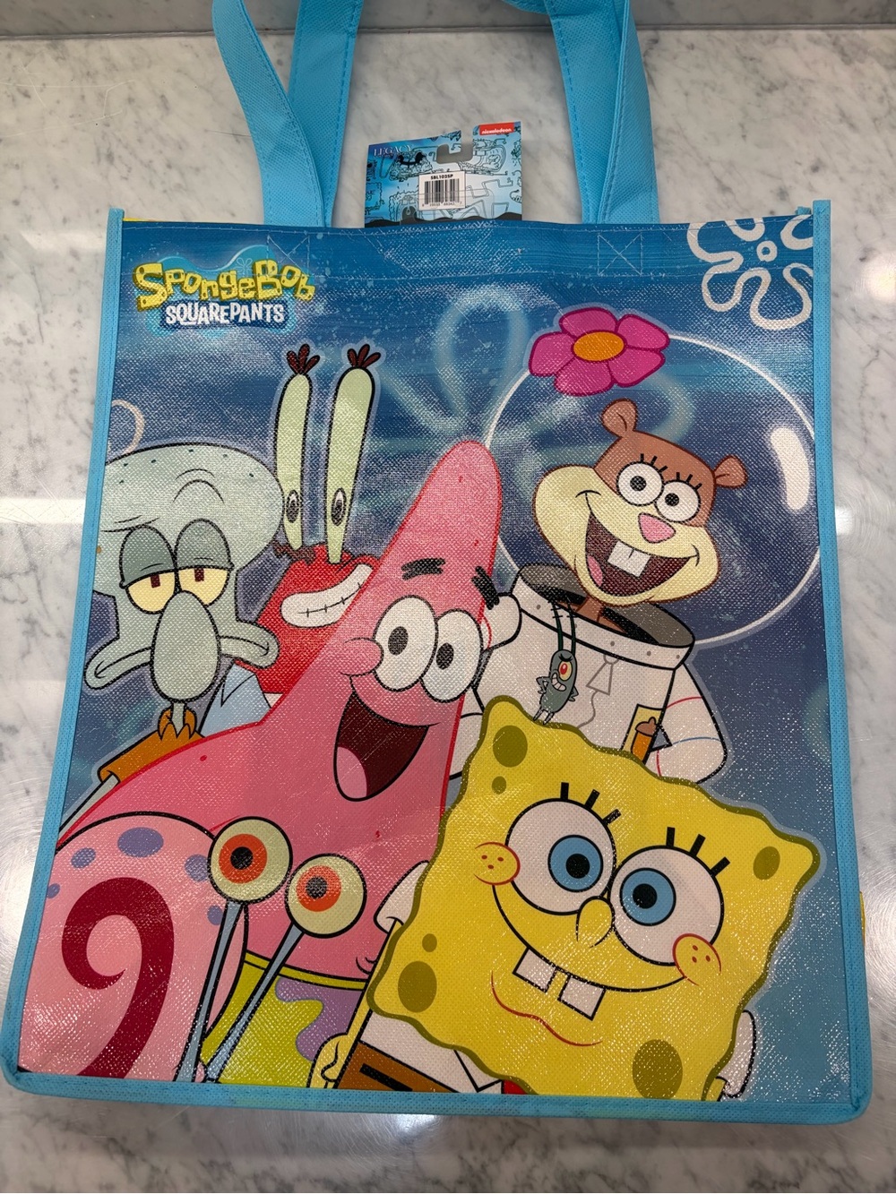SpongeBob SquarePants Large Reusable Shopping Tote Bag NWT 13.5 x 15.5 - Picture 4 of 5